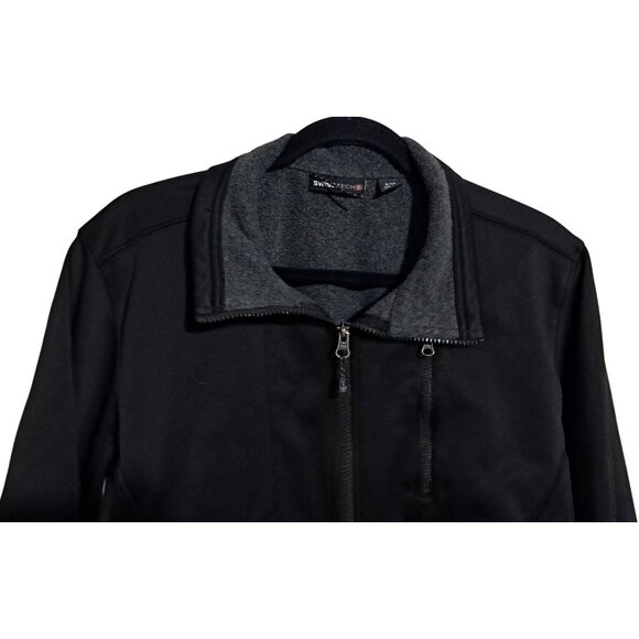 Swiss Tech Black Softshell Jacket S/CH 34-36 With Zipper Pockets & Fleece Lining - Picture 5 of 8